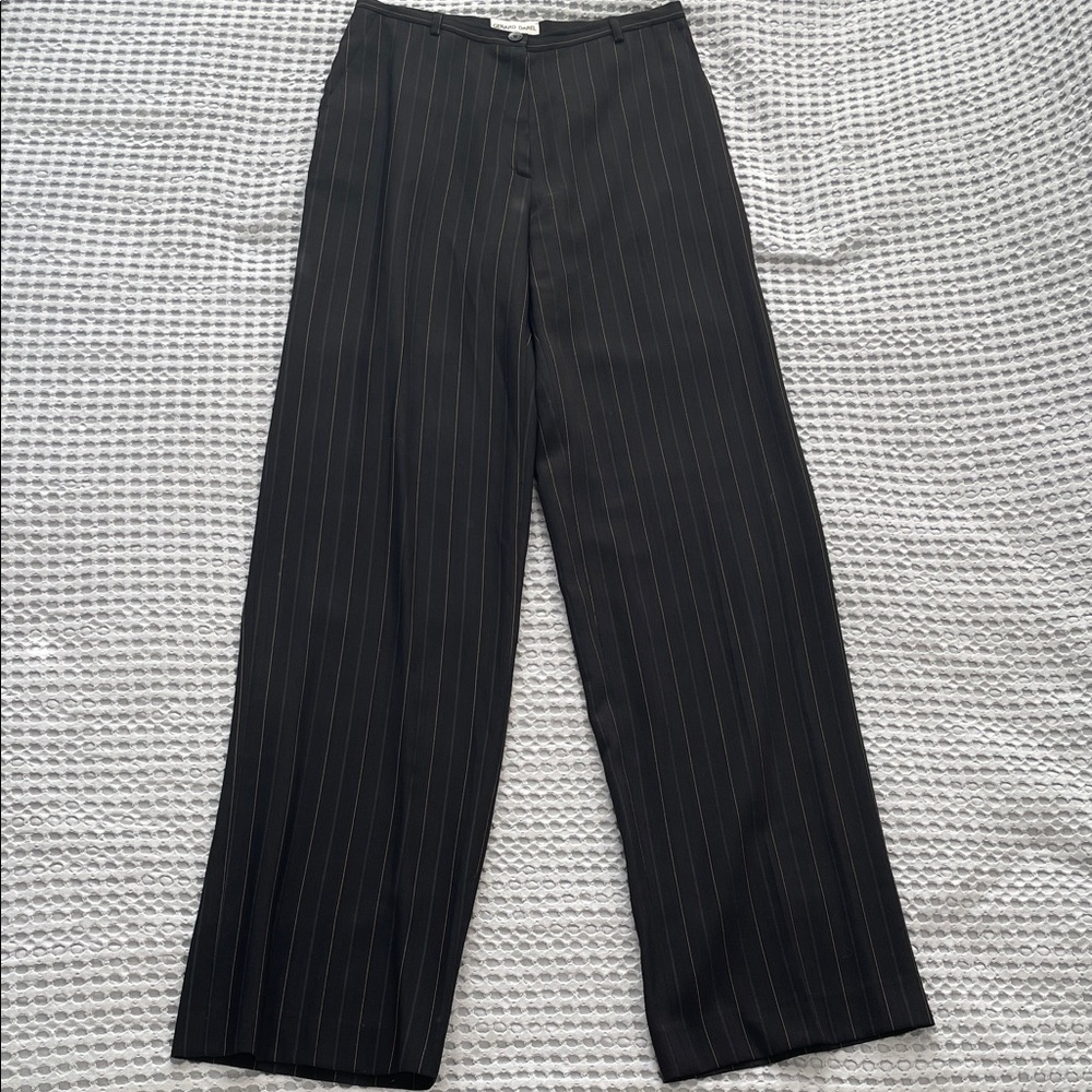 Gerard Darel Black Pinstripe Wool/Viscose Blend Trousers